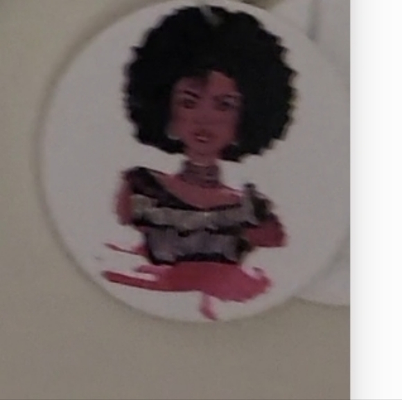 Pierce dropped earrings, ethinic imagery on each 2 1/4" in diameter - Picture 3 of 12